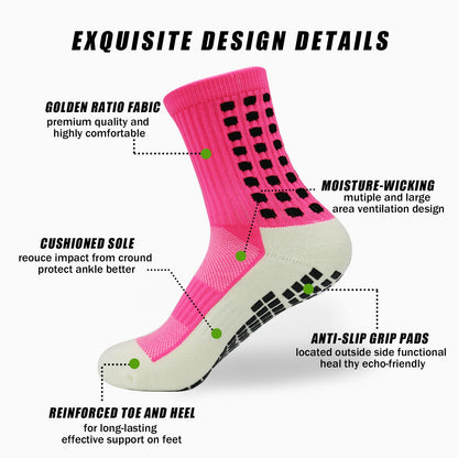 Premium Grip Socks for Enhanced Performance (Pink)