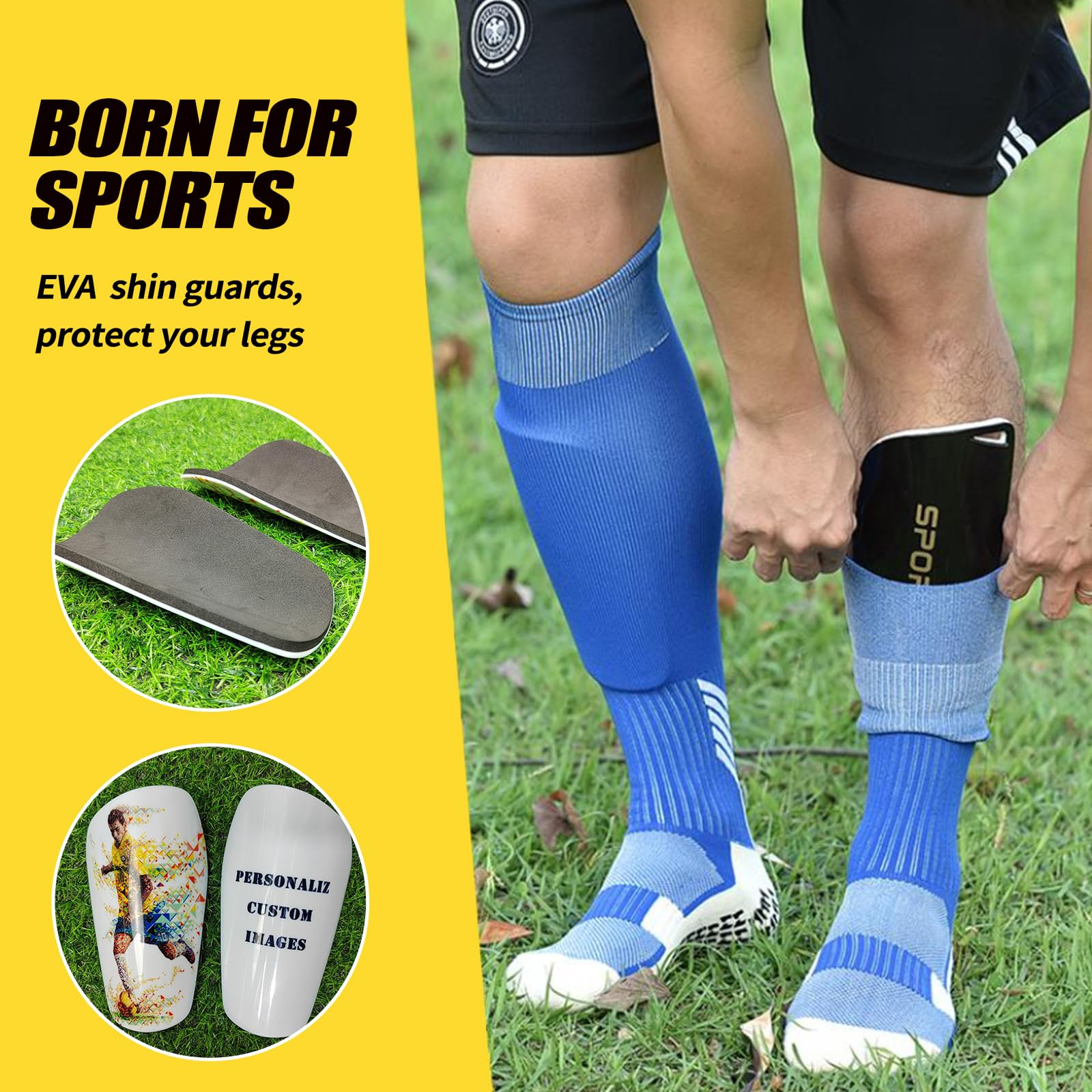 Kids' Personalized Shin Guards - Lightweight and Durable with Custom Photo OptionsS